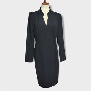 Calvin Klein Lined Wrap Dress Snap Closure Size 14